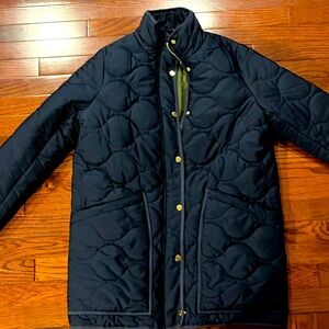J. Crew quilted cocoon signature puffer. Navy. Size Medium. EUC.
